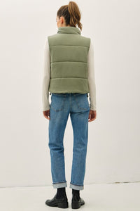 The Maren Soft Touch Padded Vest – Lightweight Zip-Up High Neck with Adjustable Hem
