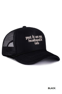 Put It on My Husband’s Tab Mesh Trucker Hat – Funny Adjustable Snapback Cap