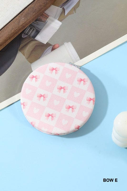 Colette Bow Compact Mirror – Coquette Double-Sided Folding Design