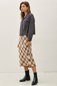 The Elsie Ultra Soft Tencel Blend Shacket – Denim Look Button-Up Jacket with Chest Pockets