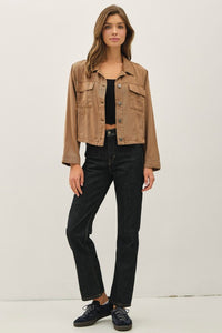 The Elsie Ultra Soft Tencel Blend Shacket – Denim Look Button-Up Jacket with Chest Pockets