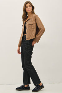 The Elsie Ultra Soft Tencel Blend Shacket – Denim Look Button-Up Jacket with Chest Pockets
