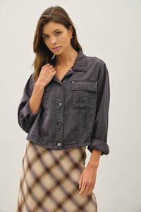 The Elsie Ultra Soft Tencel Blend Shacket – Denim Look Button-Up Jacket with Chest Pockets