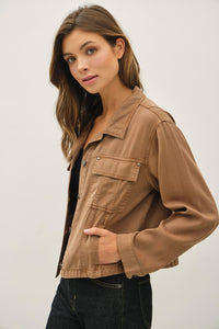 The Elsie Ultra Soft Tencel Blend Shacket – Denim Look Button-Up Jacket with Chest Pockets
