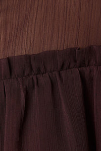The Renata Sheer Tie-Front Blouse – Deep Brown Chiffon Top