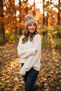 The Monroe Leopard Pom Beanie