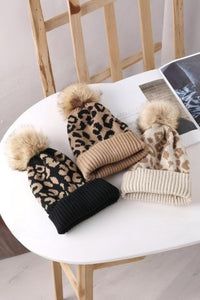 The Monroe Leopard Pom Beanie
