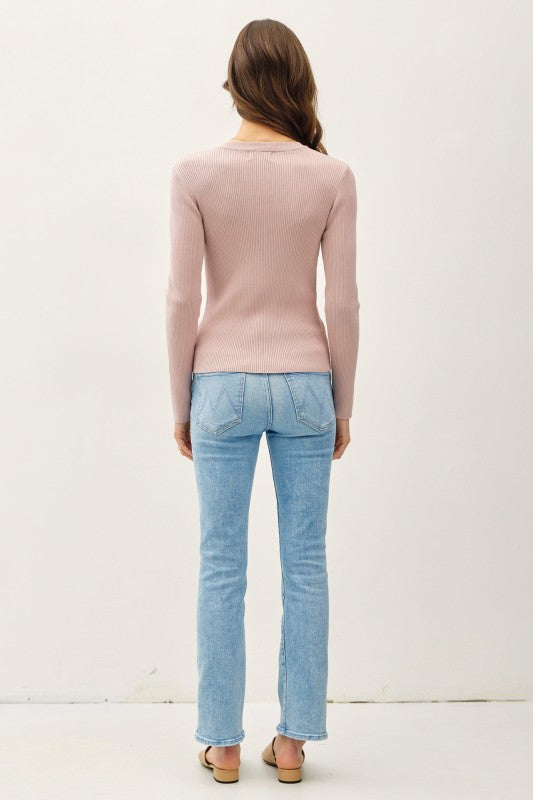 The Eliza Ribbed Knit Crewneck Sweater – Fitted Everyday Essential