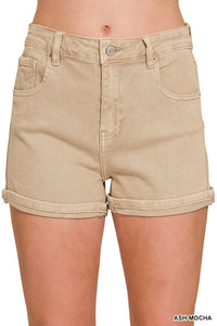 Gianna Comfort Stretch Cuffed Denim Shorts – High Rise Soft Stretch Everyday Fit