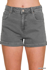 Gianna Comfort Stretch Cuffed Denim Shorts – High Rise Soft Stretch Everyday Fit