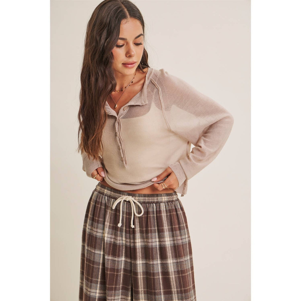 Morning Layer Airy Wool Blend Henley Sweater