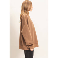 Enzyme Washed Mock Neck Sweatshirt: H.GRAY / S-M-L(2-2-2)
