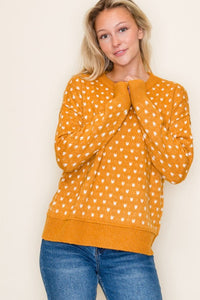 The Hattie Heart Knit Sweater – Golden Mustard