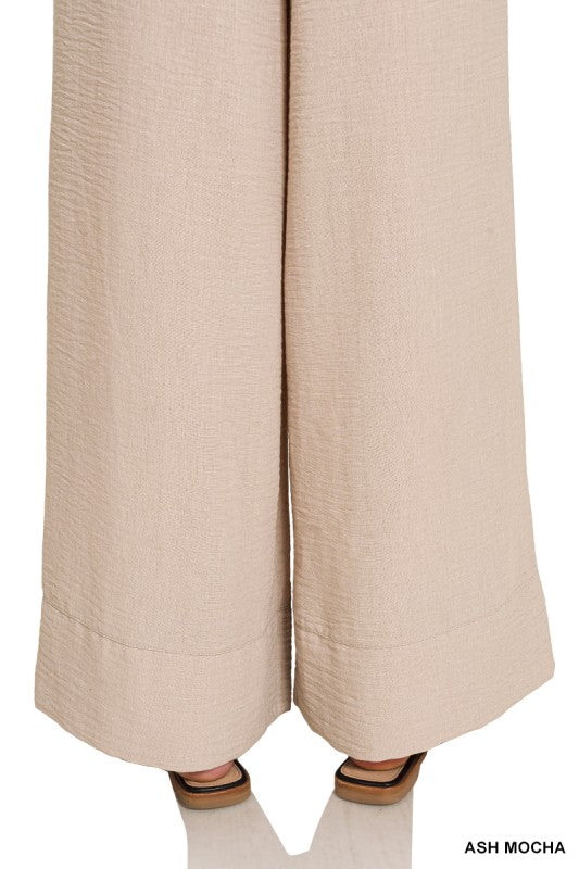 Maren Airflow Wide Leg Drawstring Pants – Lightweight Woven Summer Pants with Elastic Waist