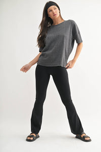 The Rustic Ease Waffle Knit Tee – Relaxed, Mineral-Washed & Effortlessly Cool