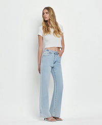 Vervet by Flying Monkey Leslie 90s Vintage Super High Rise Flare Jeans: Light Wash