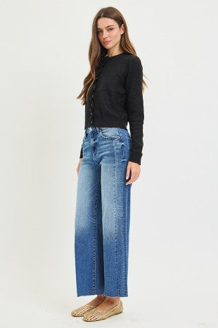 Risen "Long Weekend" High Rise  Crop Wide Leg Jeans : Medium