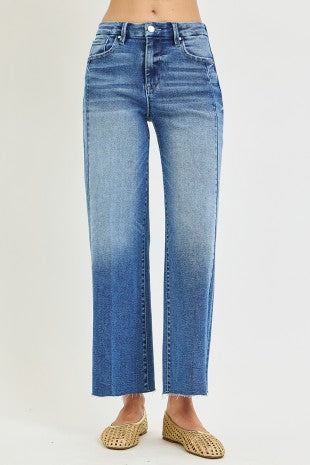 Risen "Long Weekend" High Rise  Crop Wide Leg Jeans : Medium