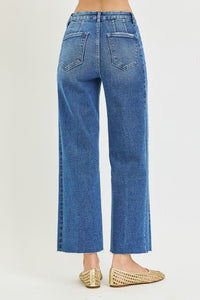 Risen "Long Weekend" High Rise  Crop Wide Leg Jeans : Medium