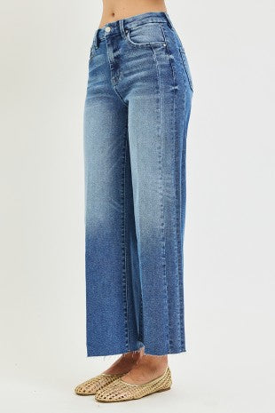 Risen "Long Weekend" High Rise  Crop Wide Leg Jeans : Medium