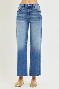 Risen "Long Weekend" High Rise  Crop Wide Leg Jeans : Medium