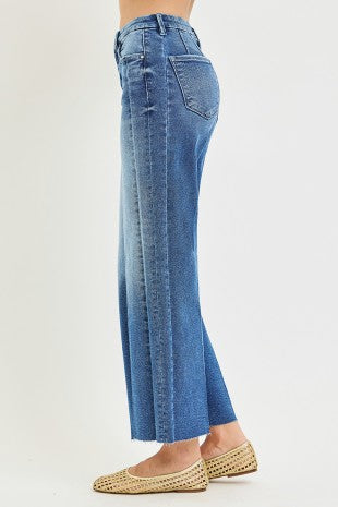 Risen "Long Weekend" High Rise  Crop Wide Leg Jeans : Medium