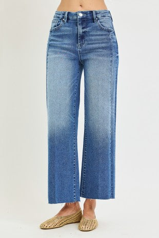 Risen "Long Weekend" High Rise  Crop Wide Leg Jeans : Medium