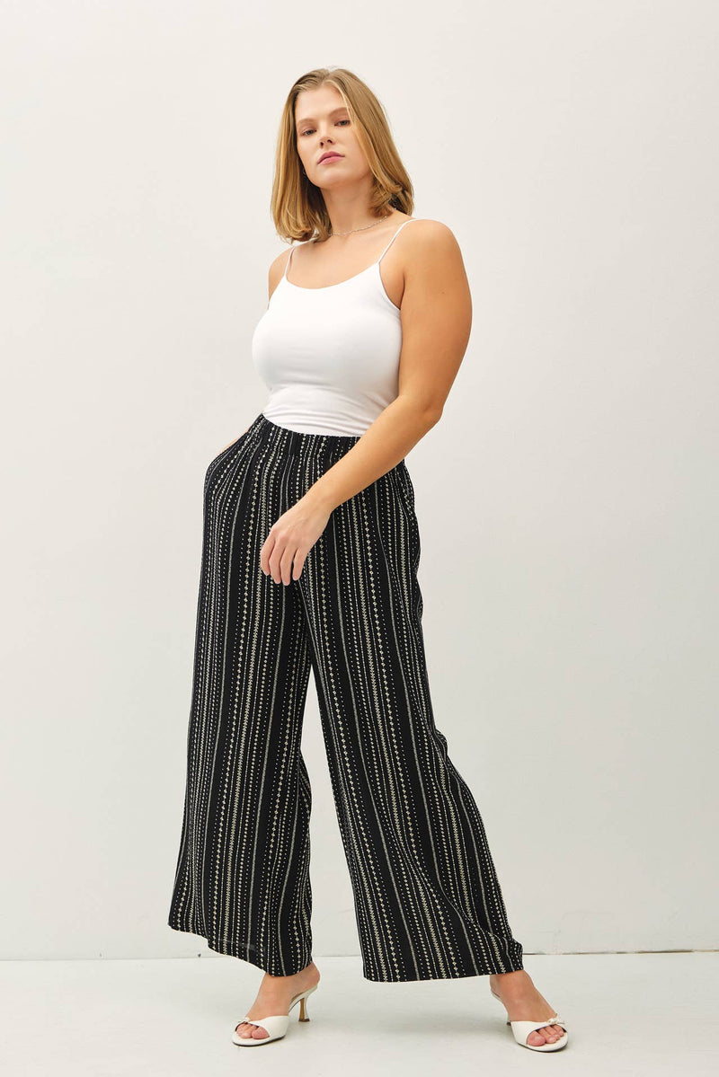 The Josette Printed Wide Leg Pants – Plus Size Boho Flow with Everyday Comfort