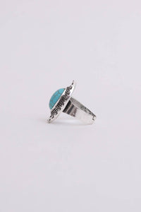 Oval Cut Adjustable Turquoise Ring