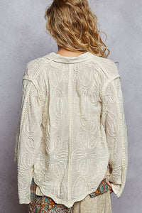 The Heirloom Embroidered Shirt:  Natural