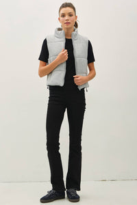 The Maren Soft Touch Padded Vest – Lightweight Zip-Up High Neck with Adjustable Hem