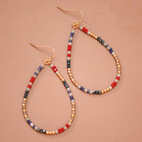 Patriotic Beaded Teardrop Earrings