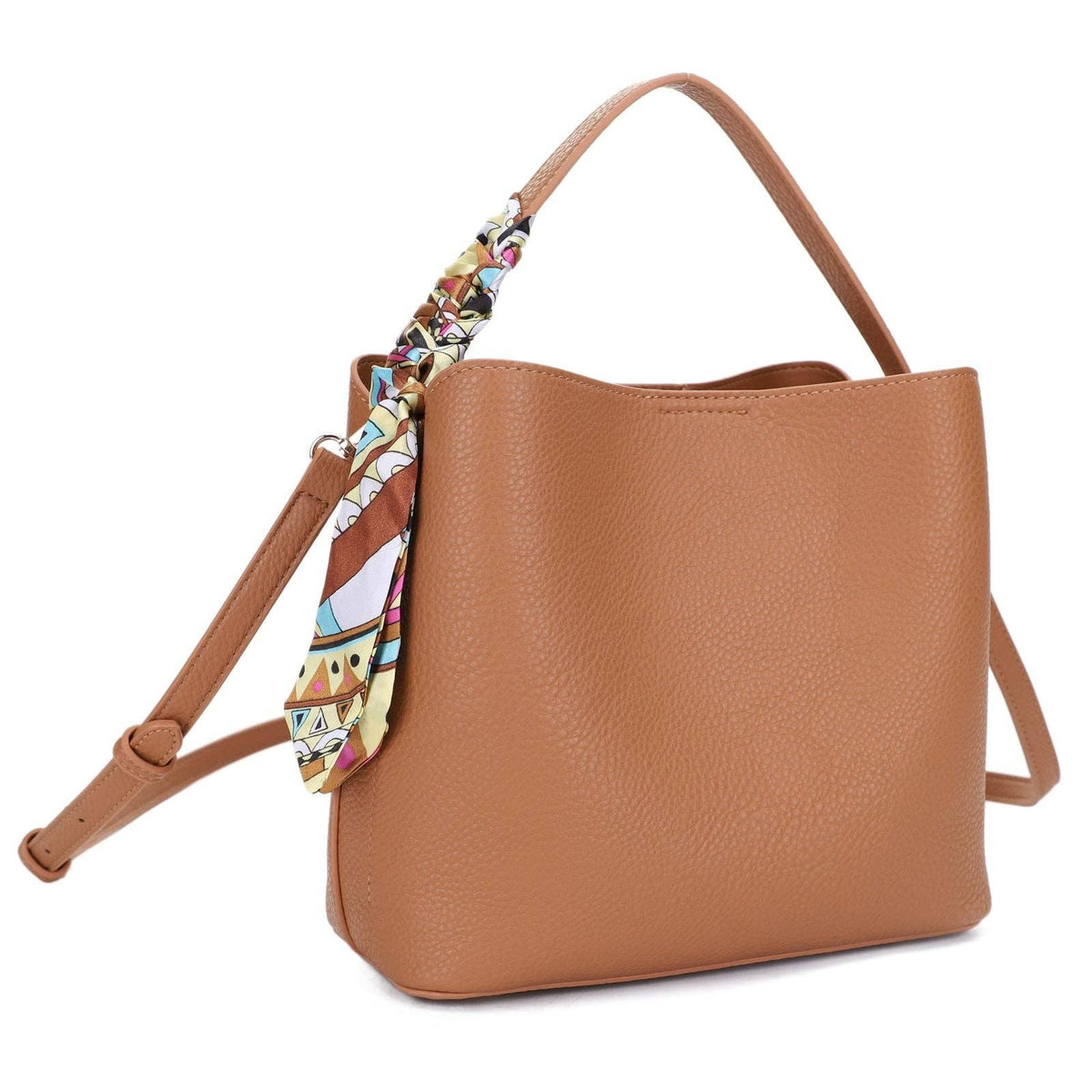 Shia Bucket/Crossbody Bag With Scarf