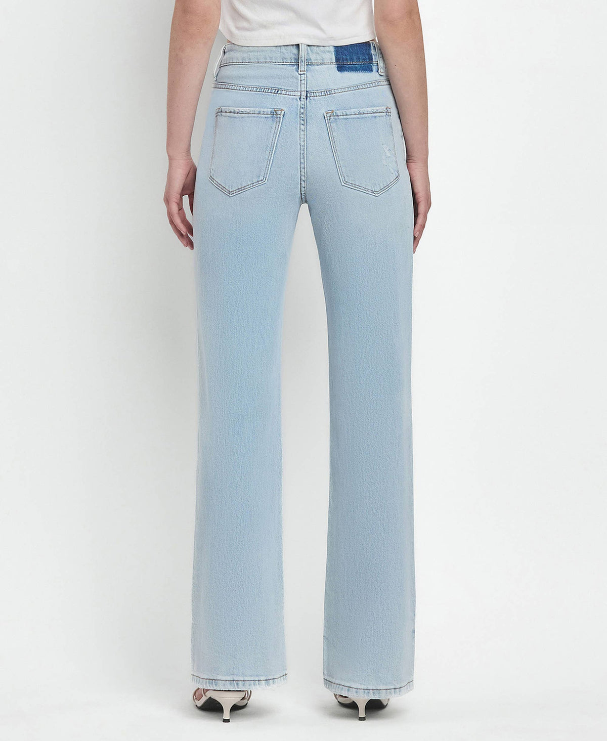 Vervet by Flying Monkey Leslie 90s Vintage Super High Rise Flare Jeans: Light Wash