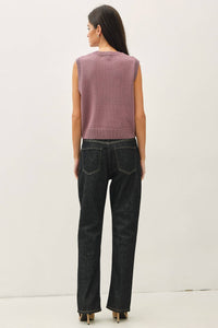 The Right Move Cable Knit Vest: Iris