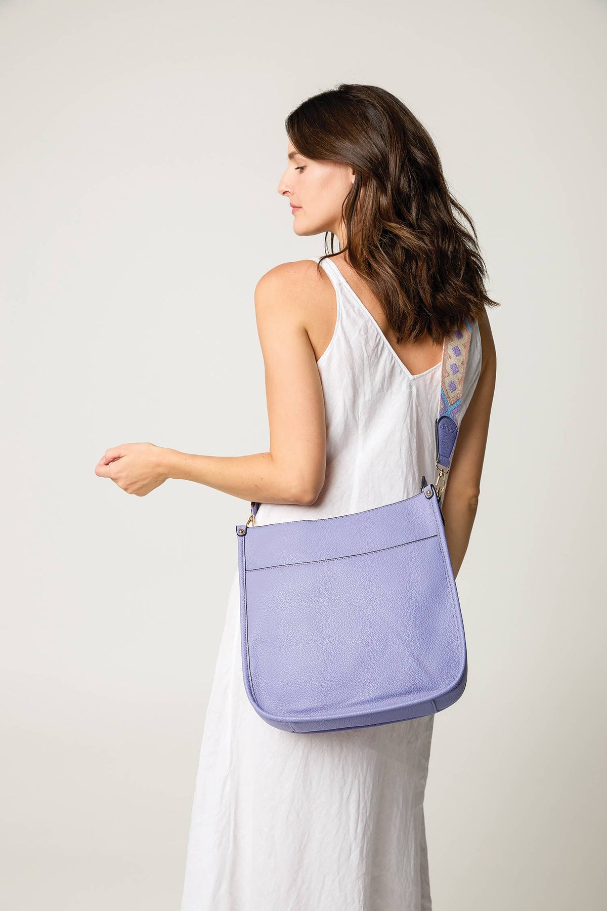 Jen & Co. Chloe Crossbody with Guitar Strap – Vegan Leather Everyday Bag (Brown, Cherry Lacquer or Olive)