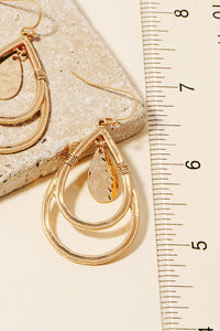 Layered Teardrop Earrings: Gold