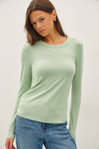 The Clara Long Sleeve Knit Tee – Essential Round Neck Layering Top