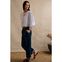 The Main Event Wide  Barrel High Rise Jeans: Dark Wash