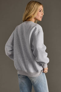 Midwest Chenille Patch Sweatshirt – Heather Gray Fleece Crewneck Pullover