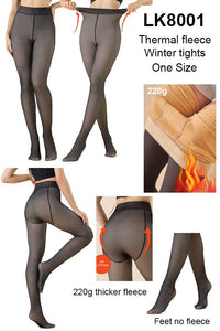 Everly Thermal Fleece Lined Tights – Winter Warm Compression Leggings, Sheer Look Pantyhose