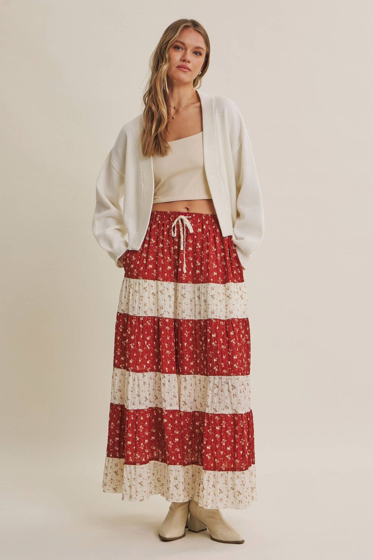 EVERYDAY ESEENTIAL EASY LAYERING BALLOON SLV WAFFLE CARDIGAN: OLIVE / L