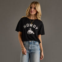 Howdy Graphic Tee: Black | Western Cowboy Graphic T-Shirt for Women