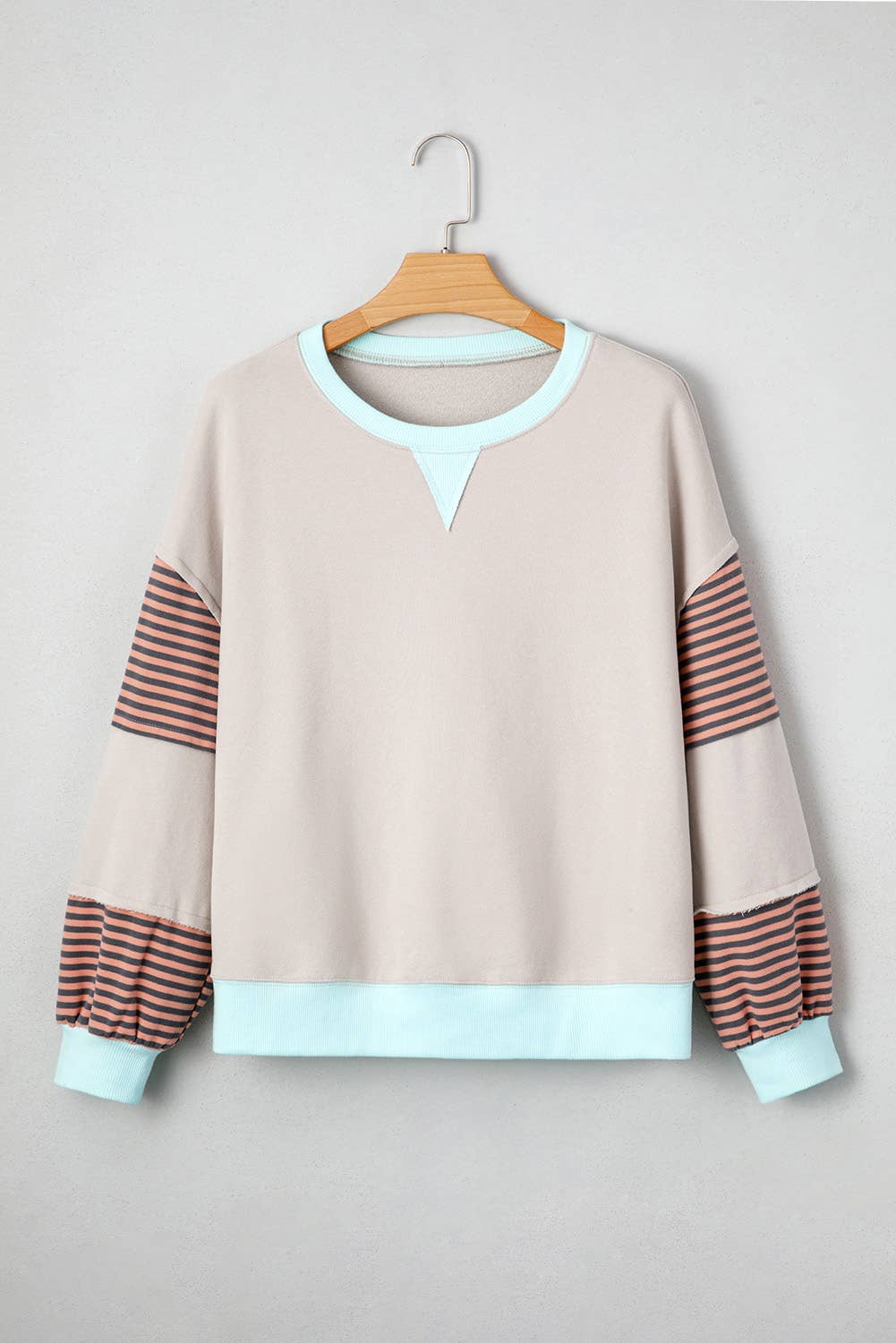 The Hadley Striped Colorblock Drop Shoulder Sweatshirt (S–XL)