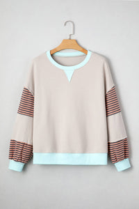 The Hadley Striped Colorblock Drop Shoulder Sweatshirt (S–XL)