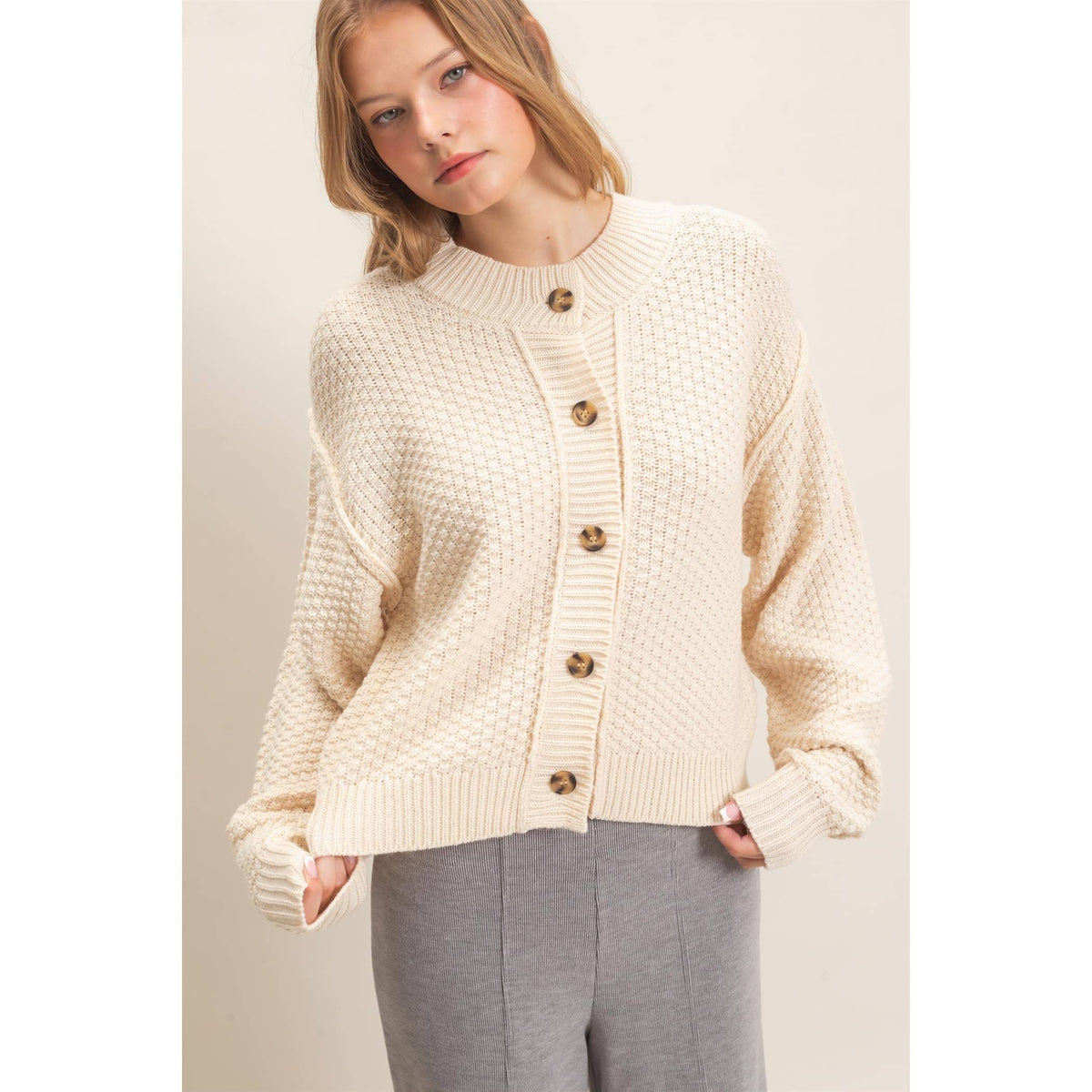 Come As You Are Textured Cardigan