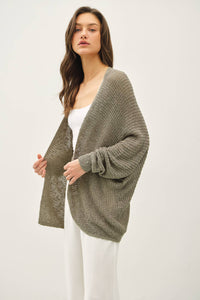 Hadley Open Front Lightweight Knit Cardigan with Dolman Sleeves – Casual Women's Sweater for Layering