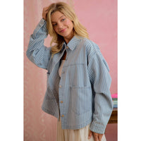 Blue Skies Ahead Striped Shacket