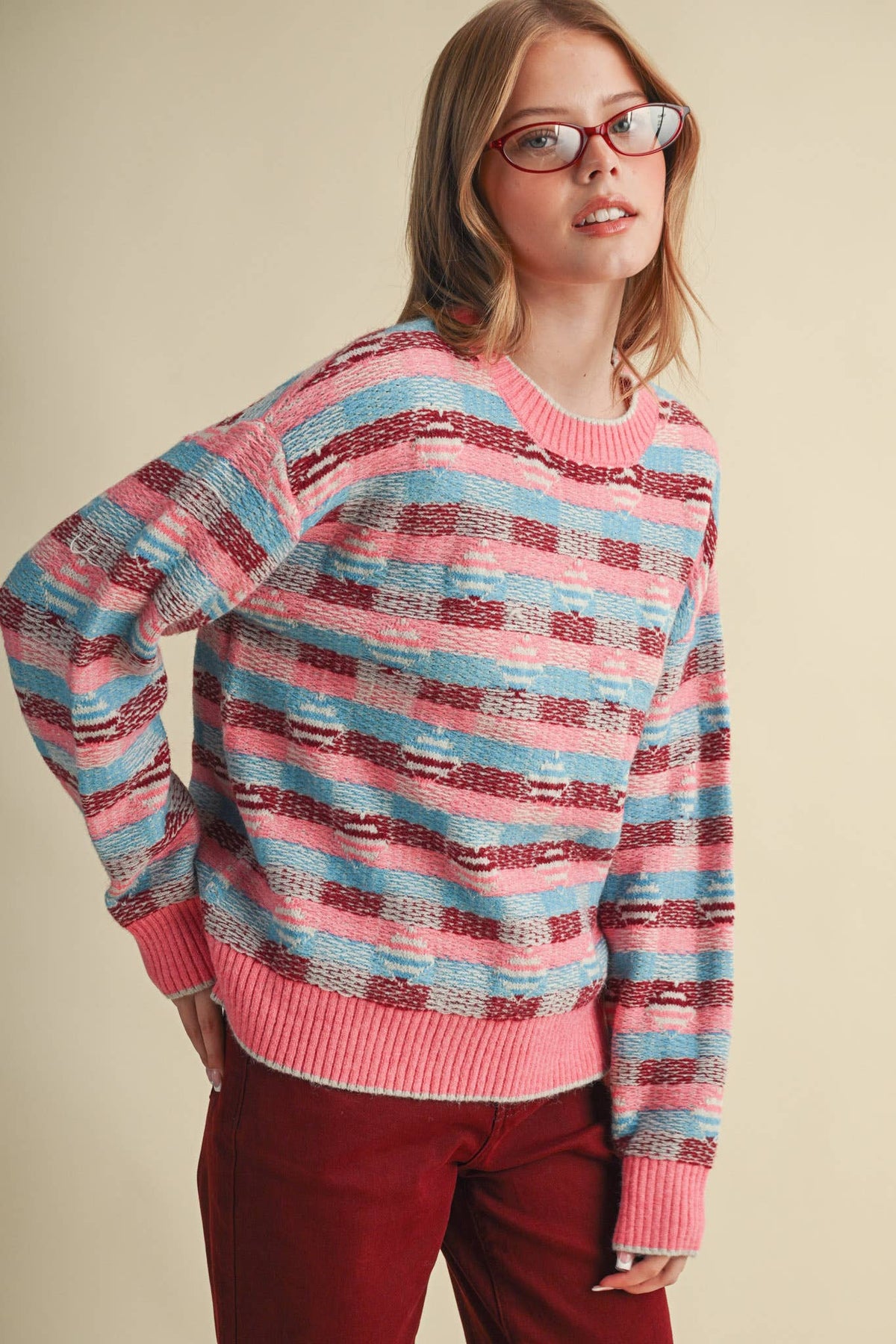 Something Different Geometric Sweater: Multi
