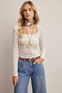 Pretty Please Lace Top: Ivory